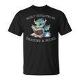 Easily Distracted By Dragons And Books Introvert Shirt T-Shirt