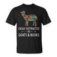 Easily Distracted By Goats & Books Lover Sheep Kid T-Shirt Easily Distracted By Goats & Books Lover Sheep Kid T-Shirt