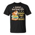 Easily Distracted By GUINEA PIGS And Books T-Shirt