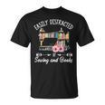 Easily Distracted By Sewing And Books Quilters T-Shirt