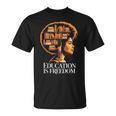 Education Is Freedom Afro Woman Book Illustration T-Shirt