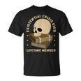Existential Crisis Club Lifetime Member Skull Books Sarcasm T-Shirt