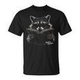 Feral But Literate Raccoon Reading Book Library Animal Meme T-Shirt