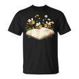 Floral Bumble Bee Reading Book Wildflower Bookish Librarian T-Shirt
