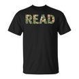 Floral Read Typography Aesthetic Book Lover T-Shirt