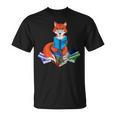 Fox Nerd Reading Books Bookworm Library Book T-Shirt Fox Nerd Reading Books Bookworm Library Book T-Shirt