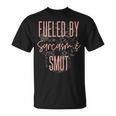 Fueled By Sarcasm Smut Romance Book Lover Sarcastic Women T-Shirt