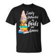 Garden Gnome Easily Distracted By Books Gnomes T-Shirt