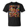 Geometric History Educated Women Reading Book Melanin T-Shirt