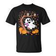 Ghost Reading Book On Swing Halloween Autumn Art T-Shirt Ghost Reading Book On Swing Halloween Autumn Art T-Shirt