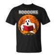 Ghost Reading Books Teacher Halloween Men Women T-Shirt