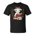 Goat Reading Book Graphic Goat With Book Floral T-Shirt Goat Reading Book Graphic Goat With Book Floral T-Shirt