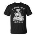 Good Girls Read Bad Books Skeleton Reading Book Halloween T-Shirt