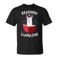 Graduation Cute Animal Llama Reading Book Nerds Bookworm T-Shirt