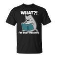 Grey Cat Reading Book Busy Doing Book Related Things Men Women Kids T-Shirt Grey Cat Reading Book Busy Doing Book Related Things Men Women Kids T-Shirt