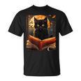 Halloween Cat Reading Books Spooky Cat Reader Teachers For Men Women Kids T-Shirt Halloween Cat Reading Books Spooky Cat Reader Teachers For Men Women Kids T-Shirt