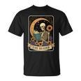 Halloween Tarot Card The Reader Skeleton Reading Books T-Shirt