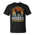 Huskies And Books Husky Mom Husky Dad Retro Vintage Reading T-Shirt Huskies And Books Husky Mom Husky Dad Retro Vintage Reading T-Shirt