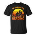I'd Rather Be Reading Retro Book Lover Bookworm T-Shirt