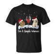 I'm Simple Woman Books Wine Golden Retriever Dog Lover Xmas T-Shirt