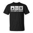 I'm A Simple Woman Tea Books & Dogs Reading Lover T-Shirt