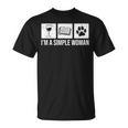 I'm A Simple Woman Wine Books & Dogs Reading Lover T-Shirt I'm A Simple Woman Wine Books & Dogs Reading Lover T-Shirt