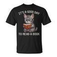 It's A Good Day To Read A Book Cat Pixel Art T-Shirt