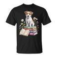 Jack Russell Terrier Bookworm Flowers Book Reading Books T-Shirt Jack Russell Terrier Bookworm Flowers Book Reading Books T-Shirt