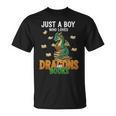 Just a Boy Who Loves Dragons And Books Reading Dragon T-Shirt