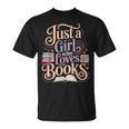 Just a Girl Who Loves Books Reading Lover Aesthetic T-Shirt