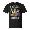 Just a Girl Who Loves Cute Dragons And Books T-Shirt