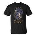 Just a Girl Who Loves Dragons & Books Women Dragon Bookish T-Shirt