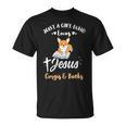 Just A Girl Who Loves Jesus And Corgis And Books T-Shirt Just A Girl Who Loves Jesus And Corgis And Books T-Shirt