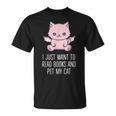 I Just Want To Read Books And Pet My Cat Pastel Goth Kawaii Men Women Kids T-Shirt