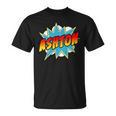 Kids Boys Ashton Name Comic Book Superhero T-Shirt Kids Boys Ashton Name Comic Book Superhero T-Shirt
