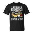 Kids Boys Girls Reptile Read Books Pet Leopard Gecko Lover T-Shirt