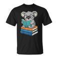 Koala Reading Book Glasses Bookworm Librarian T-Shirt