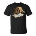 Labrador Retriever Dog Bookworm Reading Book Graphic T-Shirt Labrador Retriever Dog Bookworm Reading Book Graphic T-Shirt