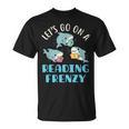 Let's Go On a Reading Frenzy Sharks With Books Teacher T-Shirt Let's Go On a Reading Frenzy Sharks With Books Teacher T-Shirt