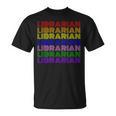 LGBTQ Pride Librarian Library Worker Reading Books Book Fan T-Shirt