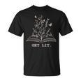 Library Book Wildflowers Lovers Literature Teacher T-Shirt