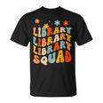 Library Squad Team Librarian Teacher Book Lover Retro Groovy T-Shirt