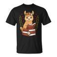 Llama Reading Book Graphic Llama With Book Floral T-Shirt Llama Reading Book Graphic Llama With Book Floral T-Shirt