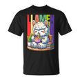 Llamen Cute Kawaii Llama Eating Ramen And Reading Books T-Shirt