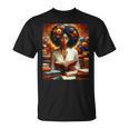 Melanin Queen Afro WomenEducated Reading Book History T-Shirt
