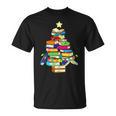 Merry Christmas Tree Reading Books Nerd T-Shirt