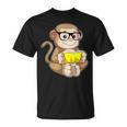 Monkey Nerd Book Glasses T-Shirt