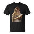 Monkey Reading Book Writing Journal Book Lover Writer T-Shirt