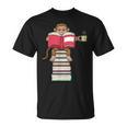 Monkey Reading Books And Drinking Tea T-Shirt