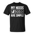 My Needs Are Simple Cat Reading Books Tea T-Shirt My Needs Are Simple Cat Reading Books Tea T-Shirt